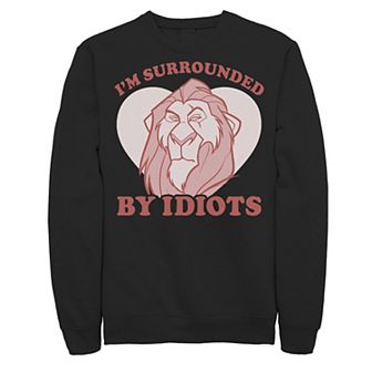 Disney's The Lion King Scar Surrounded By Idiots Valentine's Day Men's Sweatshirt