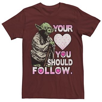 Men's Star Wars Yoda Heart You Should Follow Valentine's Day Tee