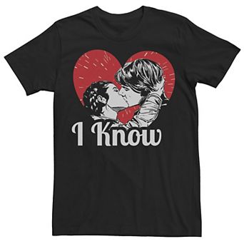 Men's Star Wars Han Solo and Princess Leia Kiss Valentine's Day Tee
