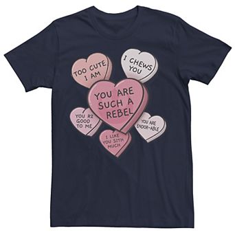 Men's Star Wars Candy Heart Quotes Valentine's Day Tee