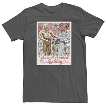 Men's Star Wars R2-D2 C-3PO Droid I'm Looking For Valentine's Day Tee