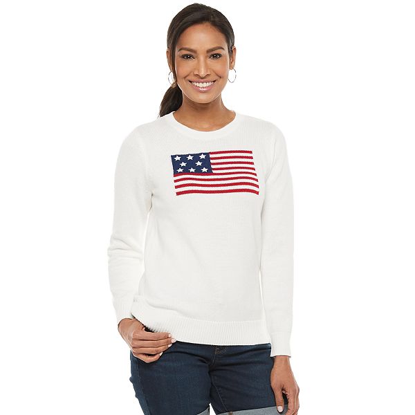 Women's Croft & Barrow® American Flag Sweater