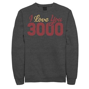 Men's Marvel Avengers Endgame Iron Man I Love You 3000 Quote Bold Sweatshirt