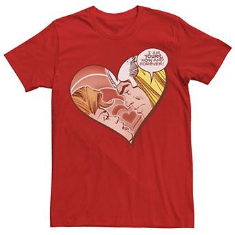 Men's Marvel Thor Yours Forever Heart Retro Valentine Tee