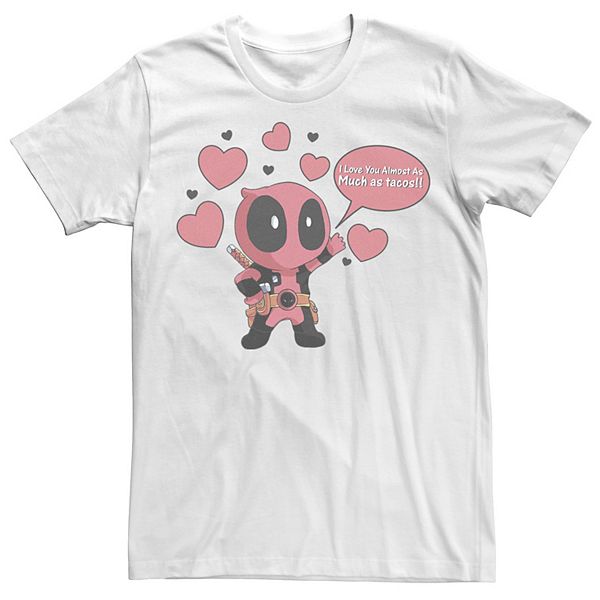 Men's Marvel Deadpool Chibi Taco Love Valentine's Tee