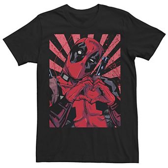 Men's Marvel Deadpool Closed Hand Heart Tee