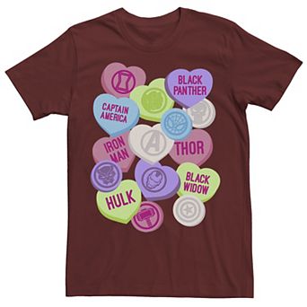 Men's Marvel Valentine's Candy Heart Avengers Icons Tee