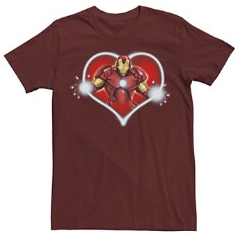 Men's Marvel Iron Man Heart Blaster Glow Valentine Tee