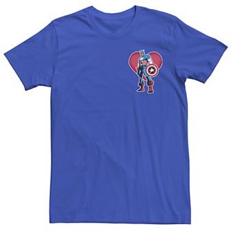 Men's Marvel Captain America Heart Lef Chest Portrait Tee