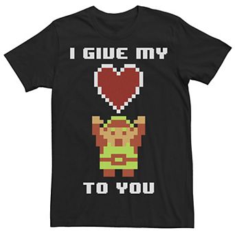 Men's Nintendo Legend of Zelda 8 Bit Color My Heart To You Tee