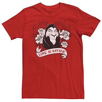 Disney's Villains Valentine's Scar Love Is Savage Men's Tee
