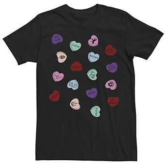 Disney Villains Men's Valentines Candy Hearts Symbols Tee
