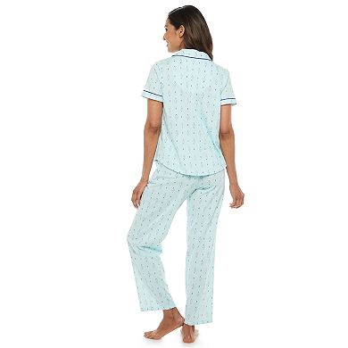 Women's Croft & Barrow® Short Sleeve Notch Collar Pajama Set