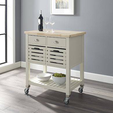 Linon Robbin Breakfast Bar Kitchen Cart