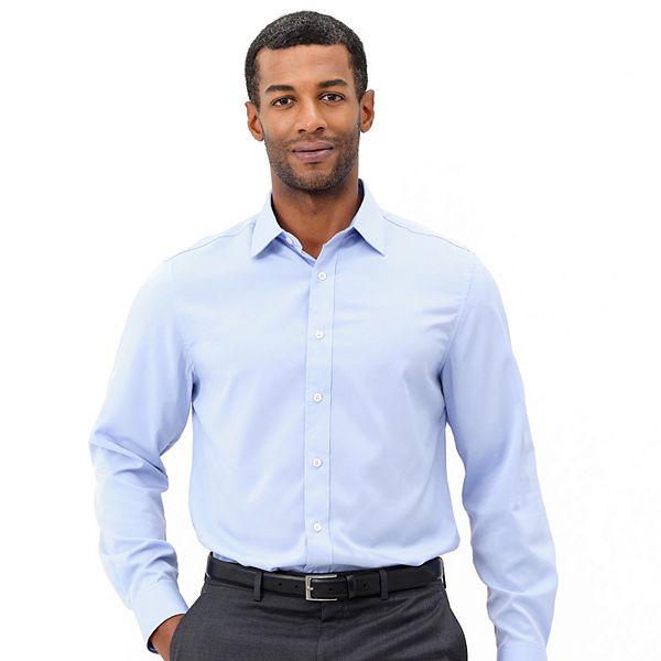 Men's Nick Graham Traveler Collection Performance Modern-Fit Stretch Dress Shirt - Light Blue Solid (XL-34/35)