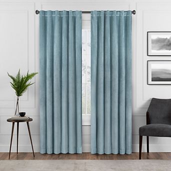 eclipse Absolute Zero Harper Velvet 100% Blackout 1-Panel Window Curtain