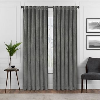 eclipse Absolute Zero Harper Velvet 100% Blackout 1-Panel Window Curtain