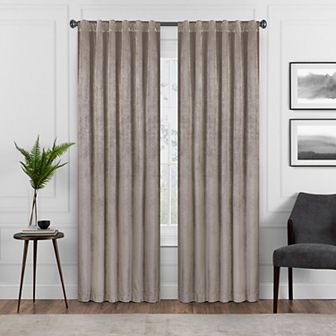 eclipse Absolute Zero Harper Velvet 100% Blackout 1-Panel Window Curtain