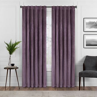eclipse Absolute Zero Harper Velvet 100% Blackout 1-Panel Window Curtain