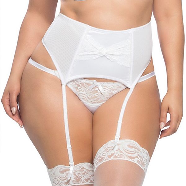 Plus Size Oh La La Cheri Lace Front Satin Garter Belt 3129X