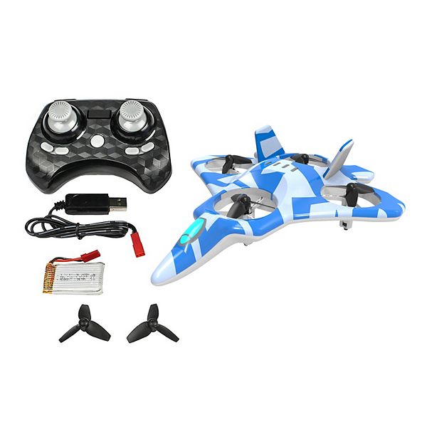 LED Light Indication,4 Propellers and 2 Batteries.Gift Toys for Kids_Blue ZEGO Upgraded F22 RC Drones for Kids and Beginner RC Helicopter Quadcopter Fighter Jet with 360° Flip Easy to Fly and Hover 