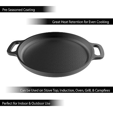 Classic Cuisine 13.25-in. Pre-Seasoned Cast-Iron Pizza Pan