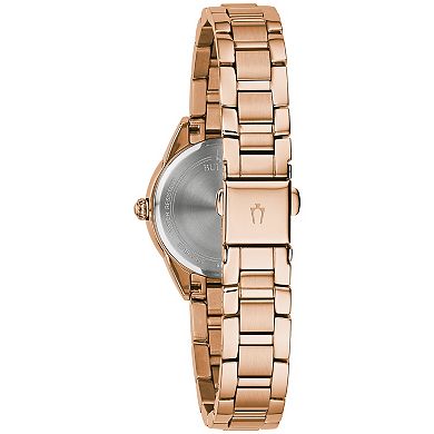 Bulova Women's Diamond Accent Rose Gold-Tone Stainless Steel Watch - 97P151K