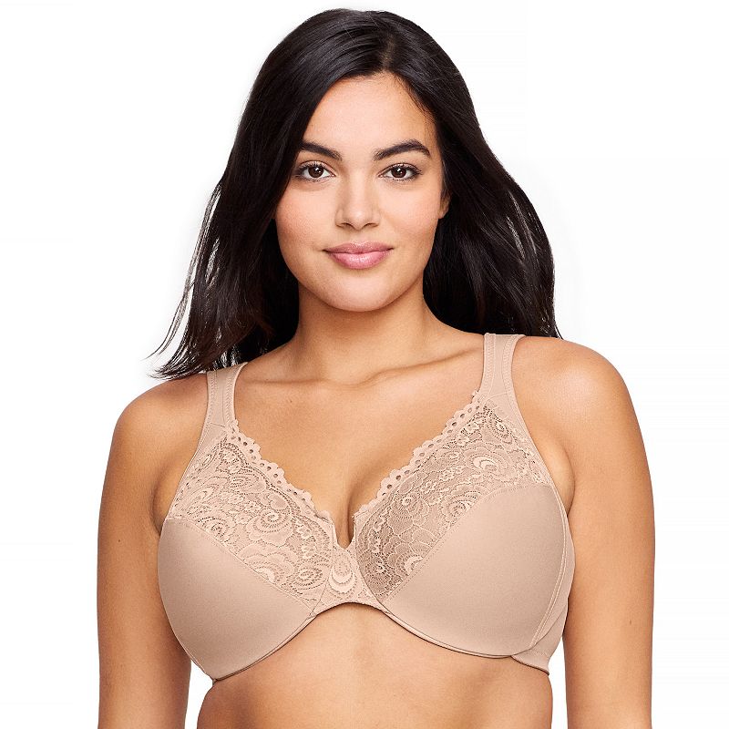 Plus Size Glamorise Full-Figure Wonderwire Back Close Bra 1240, Women's, Size: 40 C, Cafe