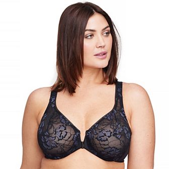 Glamorise Full-Figure Wonderwire Front Close Stretch Lace Bra 9246