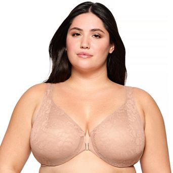 Glamorise Full-Figure Wonderwire Front Close Stretch Lace Bra 9246