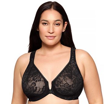 Glamorise Full-Figure Wonderwire Front Close Stretch Lace Bra 9246