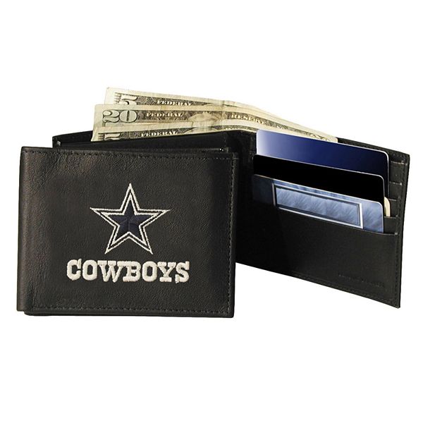 Repurposed Football Bifold Wallet With Dalls Cowboys Patch 