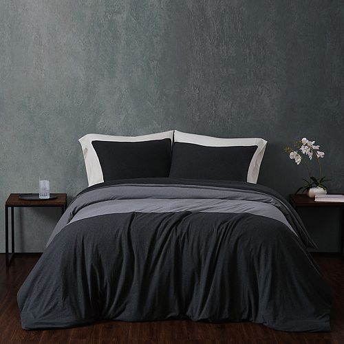 Sean John Colorblock Cotton Jersey Duvet Cover Set