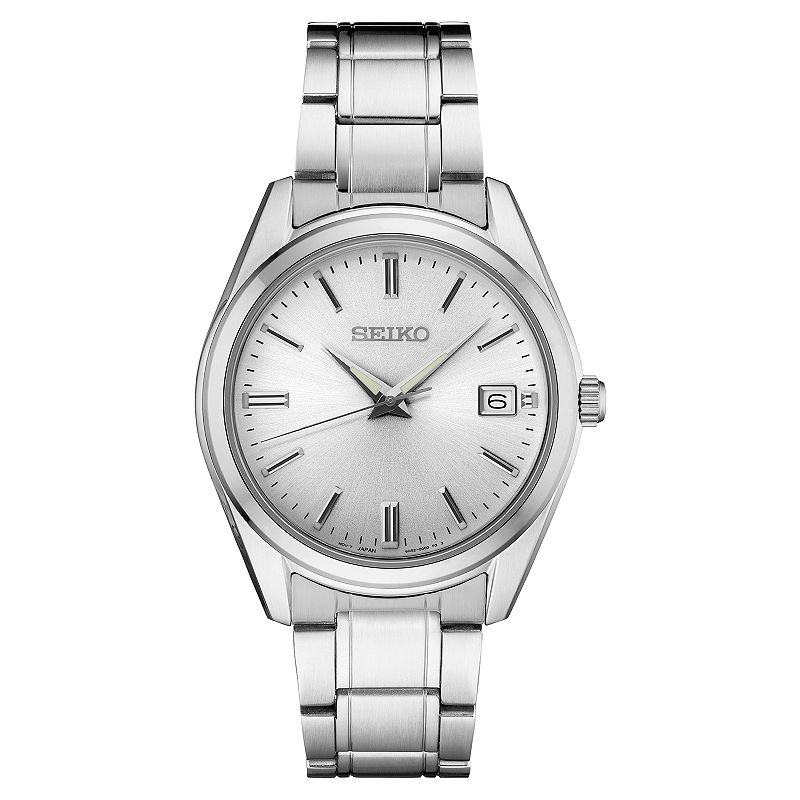 Seiko Men's Essentials Stainless Steel Watch - SUR307, Size: Large, Silver Tone