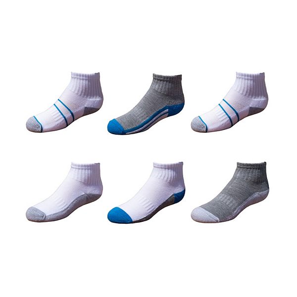 Boys 4-20 Tek Gear® Cushioned 6-Pack Performance Quarter Socks