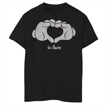 Disney's Mickey Mouse Boys 8-20 Heart Hands In Love Tee