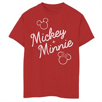 Disney's Mickey Plus Minnie Mouse Boys 8-20 Outline Tee