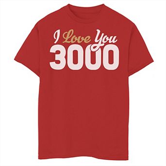 Boys 8-20 Marvel Avengers Endgame Iron Man I Love You 3000 Quote Bold Tee