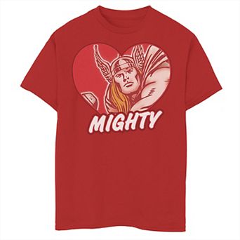 Boys 8-20 Marvel Thor So Mighty Heart Retro Valentine Tee