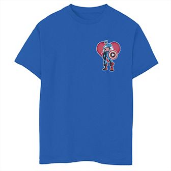 Boys 8-20 Marvel Captain America Left Chest Heart Portrait Tee