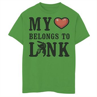 Boys 8-20 Nintendo Legend of Zelda My Heart Belongs To Link Tee