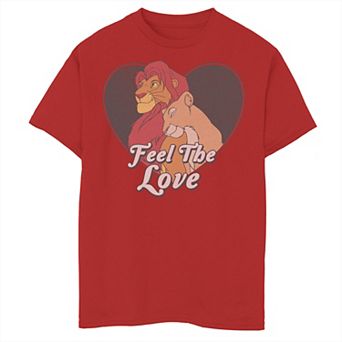Disney's The Lion King Simba Nala Boys 8-20 Feel The Love Heart Tee