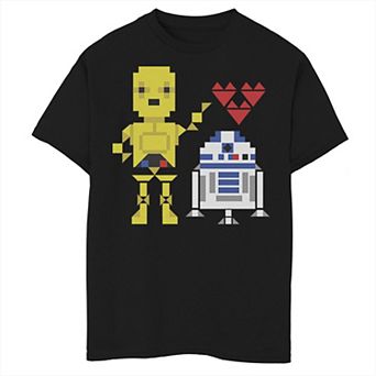Boys 8-20 Star Wars C-3PO R2-D2 Droid Love Valentine's Tee