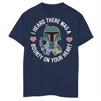 Boys 8-20 Star Wars Boba Fett Bounty Heart Valentine's Tee