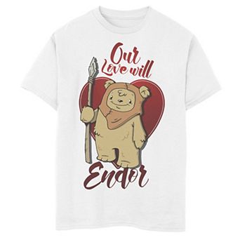 Boys 8-20 Star Wars Ewok Love Will Endor Valentine's Tee