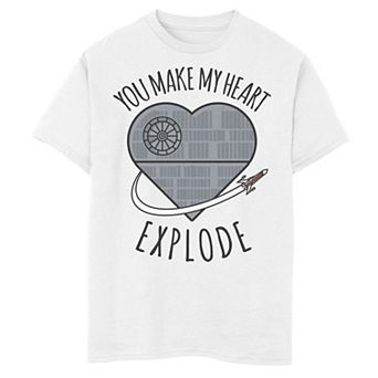 Boys 8-20 Star Wars Valentines You Make My Heart Explode Tee