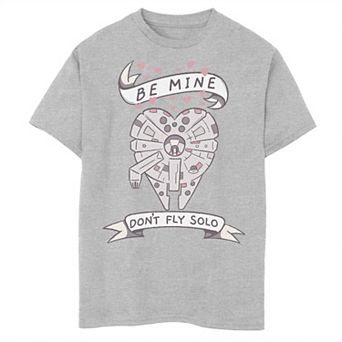 Boys 6-20 Star Wars Valentines Don't Fly Solo Ship Heart Tee