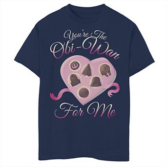 Boys 8-20 Star Wars Valentines Obi-Wan For Me Heart Box Tee