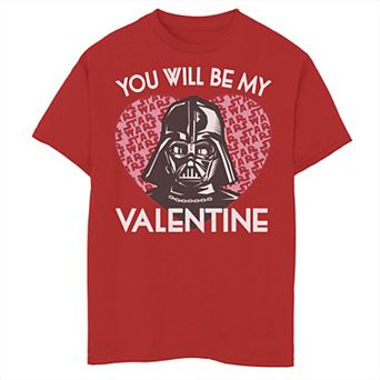Boys 6-20 Star Wars You Will Be My Valentine Darth Vader Tee