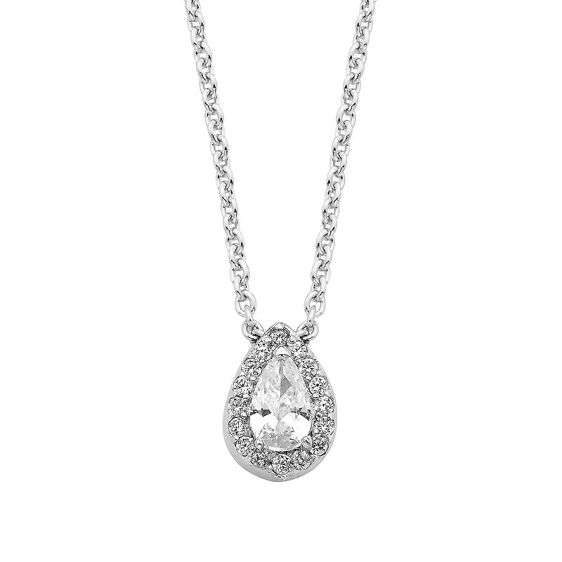 Diamond Splendor Cubic Zirconia & Diamond Accent Teardrop Pendant Necklace